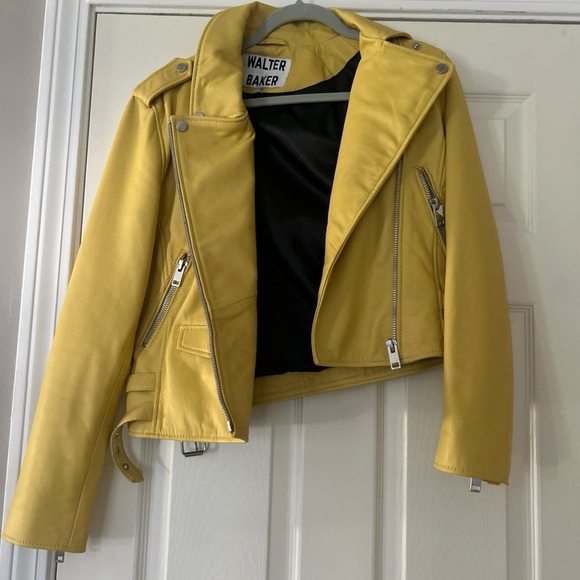 COPY - Walter Baker Yellow Leather Jacket - Picture 1 of 4